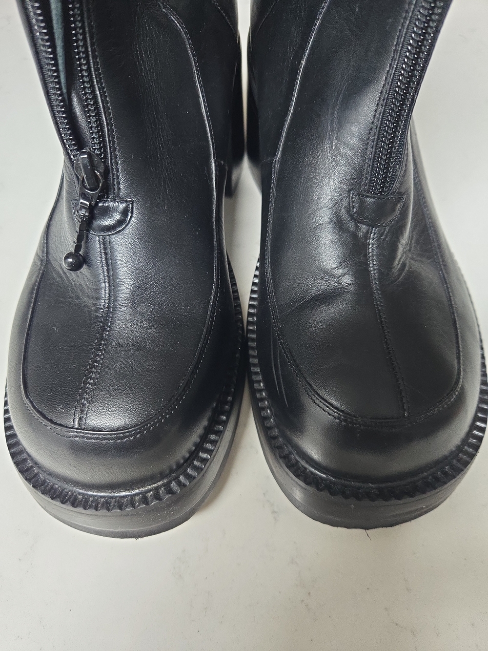Peerage Women's Black Leather Platform Boot Size 12 WW - Picture 10 of 16